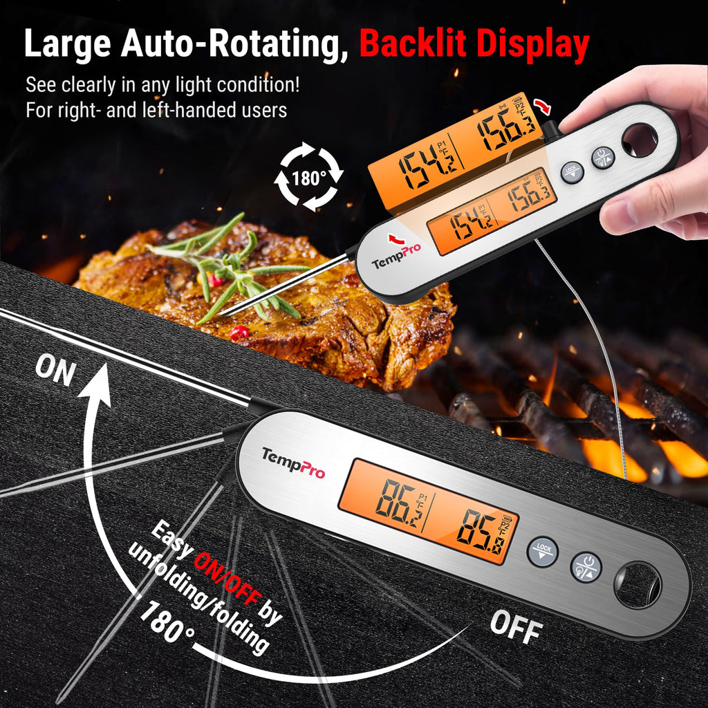 TempPro TempSwift Rechargeable Digital Meat Thermometer for Cooking