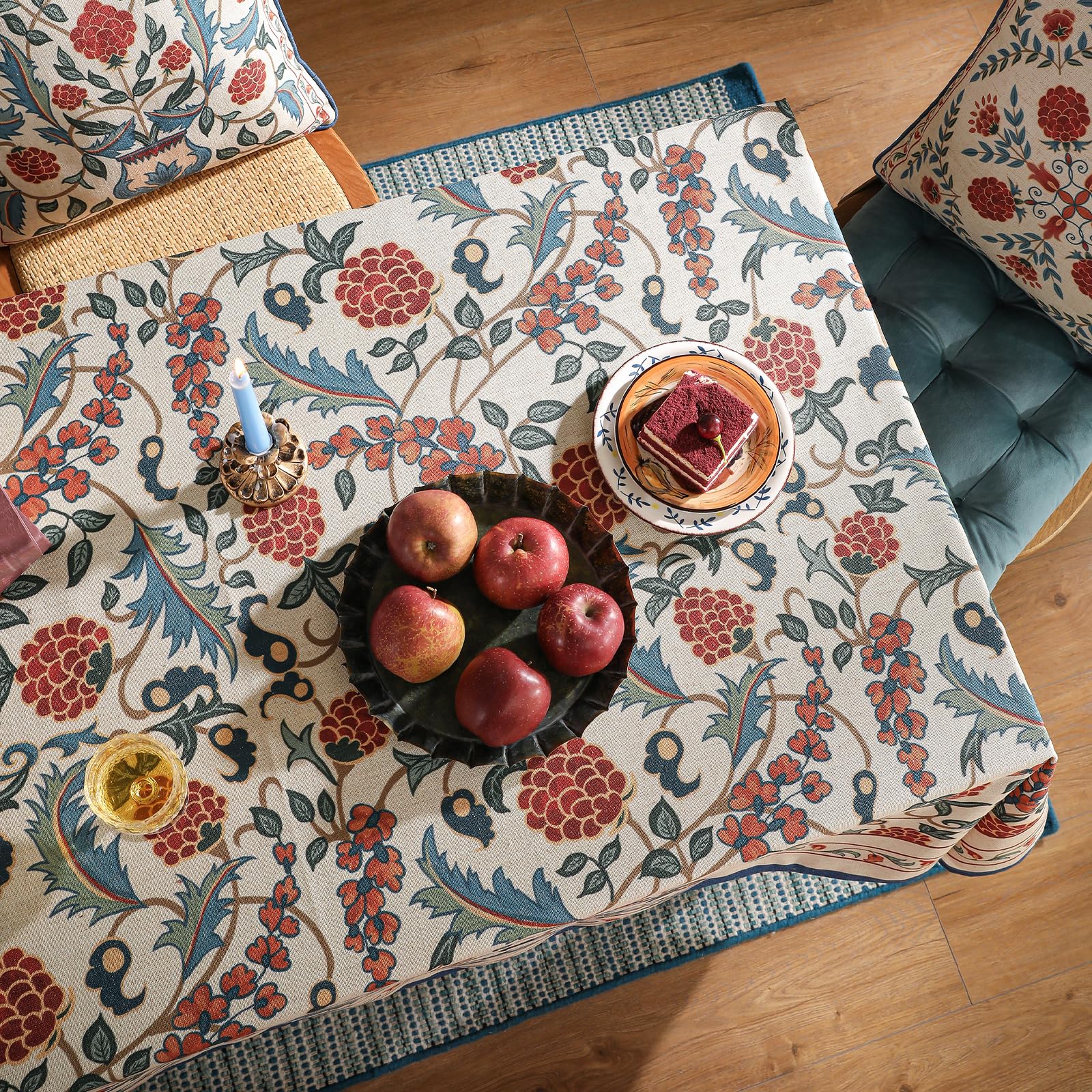 patdrea Elegant French Linen Tablecloth,Rectangular,94"x63"-Puno
