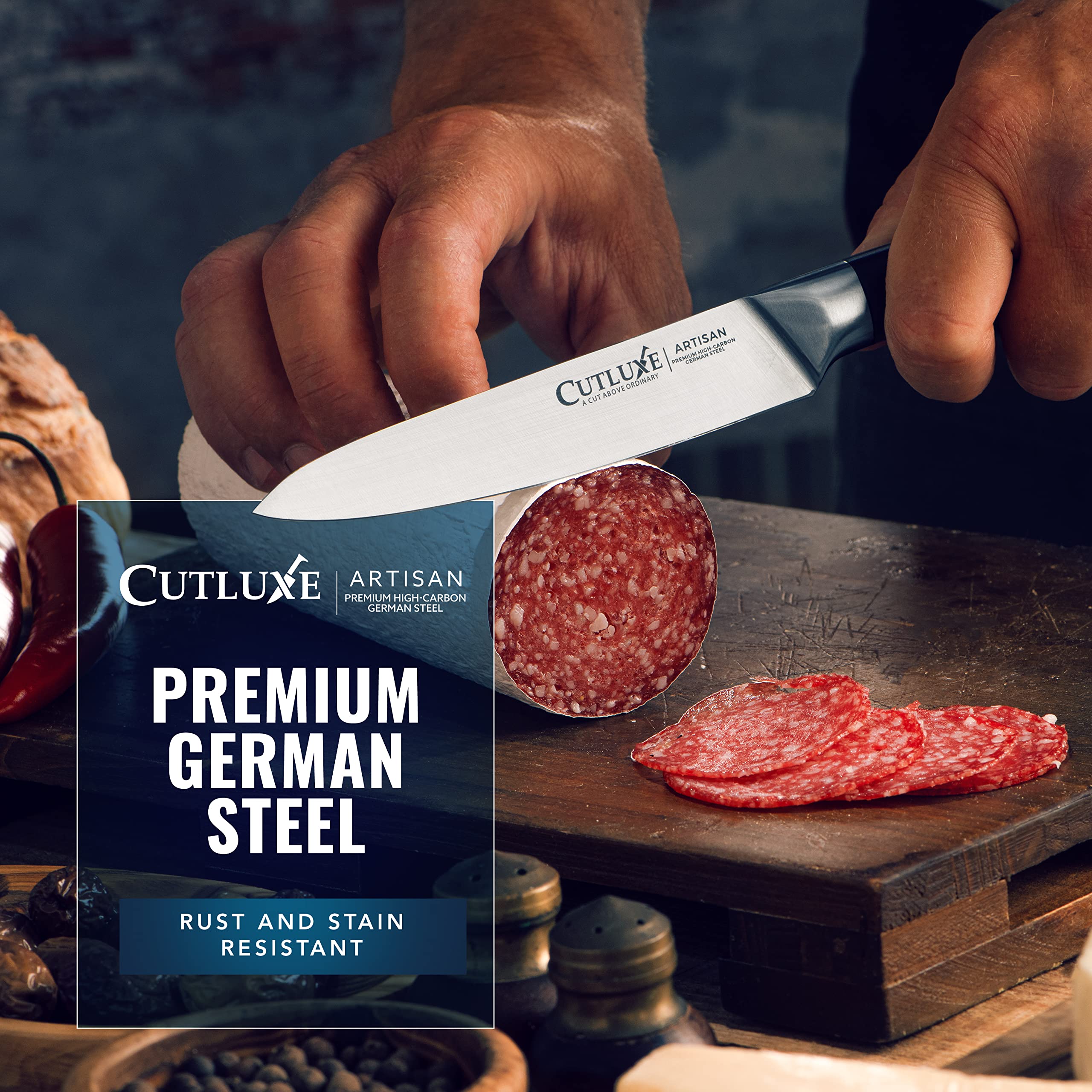 Cutluxe Chef Knife Set, 3-Piece Kitchen Knives – Razor Sharp German Steel