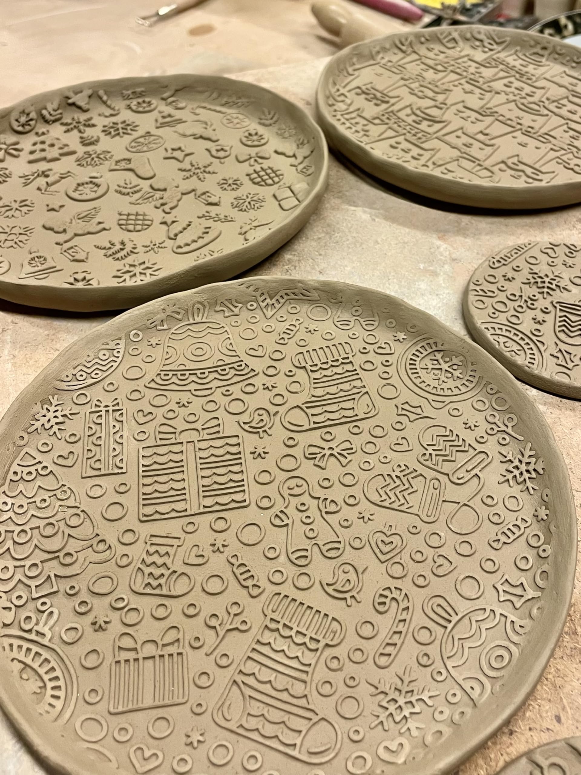 MOSS ROSE Embossed Rolling Pin for Ceramic. Clay Roller and Ceramic Stamp for Embossing Pottery. Baking Gifts for Women by Algis Crafts for Embossed Cookies