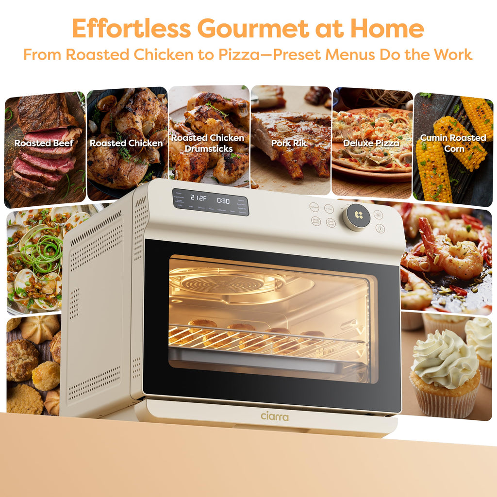 CIARRA 12-in-1 Countertop Steam Oven with Air Fryer, 25.4QT Nosh Oven Pro
