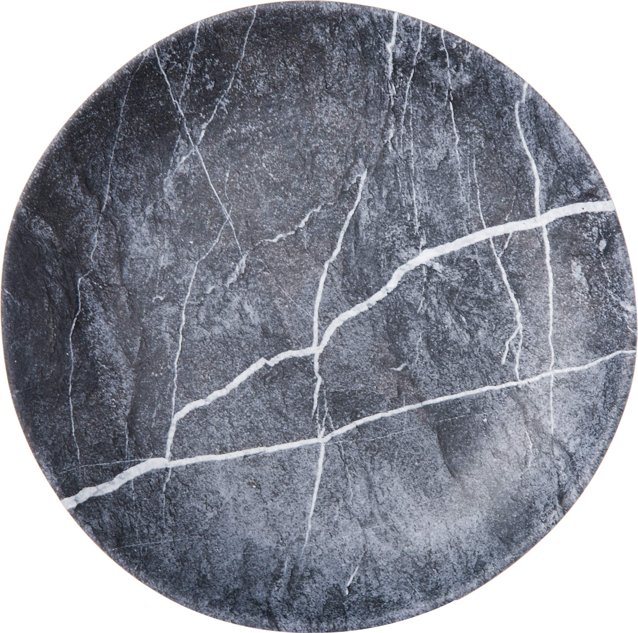 Carlisle FoodService Products Ridge Reusable Plastic Plate Dinner Plate for Home and Restaurant, Melamine, 10.5 Inches, Soapstone, (Pack of 12)
